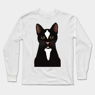 The cute and alert Black cat is waiting and watching you. Long Sleeve T-Shirt